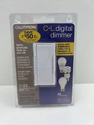 Lutron C.L Digital Dimmer ~White~ Use For Single 3-Way Multi MACL-153MH-WH • $19.99