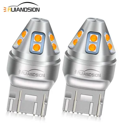 2pcs 7443 7440 T20 W21W 3030 10 LED Turn Signal Light Bulb Amber Yellow DC10-60V • $13.19