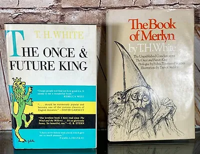 T.H. White - THE ONCE & FUTURE KING (1958) - BOOK OF MERLYN (1977) ~ HC DJ BC • $34.50