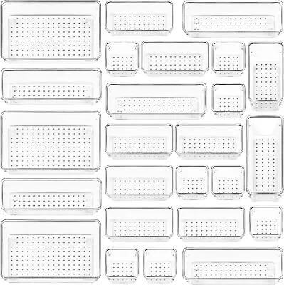 4-Size Clear Plastic Drawer Organizer Bins Containers For Home 253760 PCS • $31.95