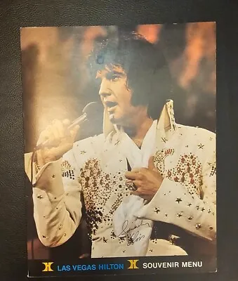 Elvis Presley Original Las Vegas Hilton Menu August 1974 Engagement Stone Mint • $55