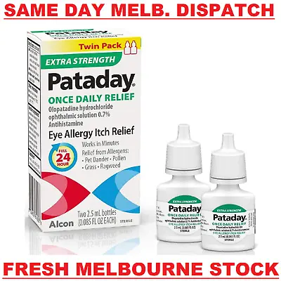 Pataday Once Daily Itch Allergy Eye Drops EXTRA STRENGTH Antihistamine 2.5mL 2PK • $49.95