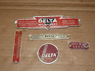 $45 • Buy Vintage Delta Milwaukee Machinery Badges From Tilt Top Table Saw
