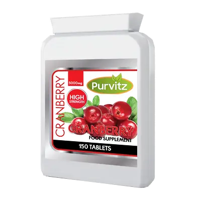 Cranberry 5000mg Tablets Cystitis Health Supplement Urinary Bladder • £6.95