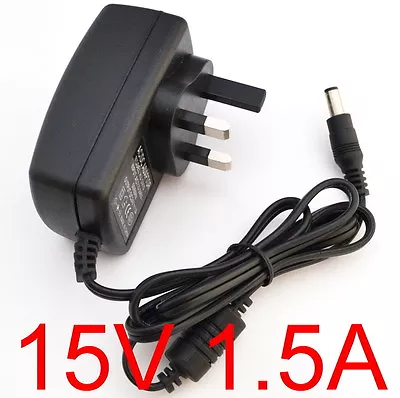 New UK 15V 1.5A Switching Power Supply Adapter AC 100V-240V DC 1500mA Plug 5.5mm • £7.09