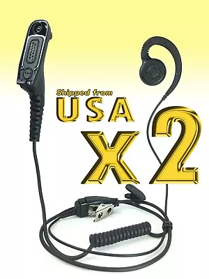 2x Swivel Earpiece W/ PTT Mic For Motorola Radios APX900 MTP850 XPR7550e 7580 • $32.99