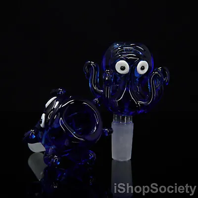 $13.99 • Buy 3  Octopus Slide Bowl 14mm Water Pipe Hookah Head Piece Thick Glass Bowl BL