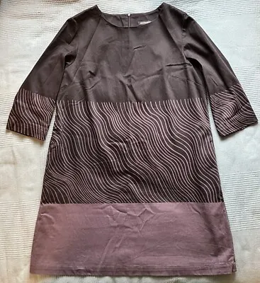 Marimekko Gedda Sheath Dress 3/4 Sleeves Black/Purple Size 40 Wave Pattern EUC • $174.99