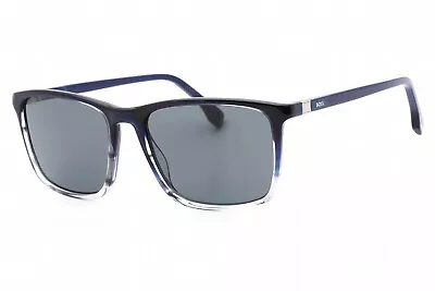 HUGO BOSS BOSS 1434/S 0HVE IR Sunglasses BL HRN GRY Frame GREY Lenses 56 Mm • $71.89