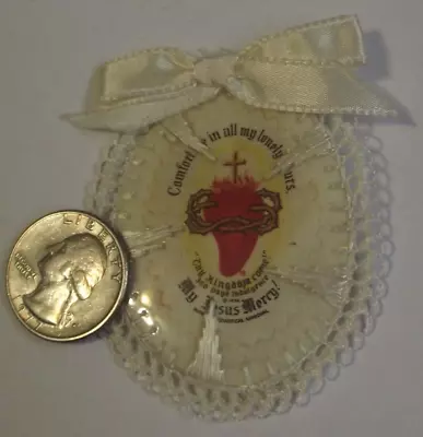 Vtg Sacred Heart Jesus Apostleship Of Prayer Embroidered Scapular Badge • $25