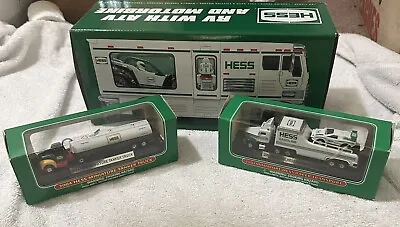 2018 Hess Truck RV With ATV And Motorbike With 2004 And 2001 Mini Hess Trucks • $49.95