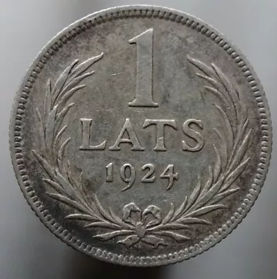 1 Lats 1924 - Latvia KM #7 Silver Coin -  R752  • £9.63