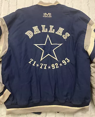 Vtg 90’s Mirage Dallas Cowboys Embroidered Super Bowl Jacket Coat Football • $89