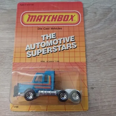 Matchbox 1/64 Diecast Automotive Superstars Car Wash Blue MB8 Scania T-142 Semi • $7