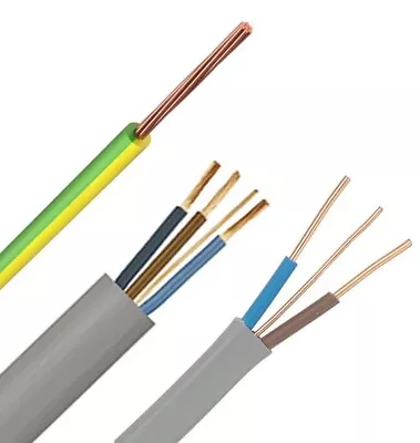 1 Core 2core 3 Core Twin And Earth Basec Cable 1mm To 10mm PVC Wiring Extension • £3.49