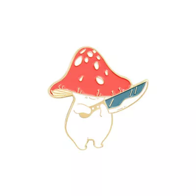 Mushroom Violin Brooch Cartoon Enamel Piercing Brooch Pin Collar Decor Badge US • $1.58