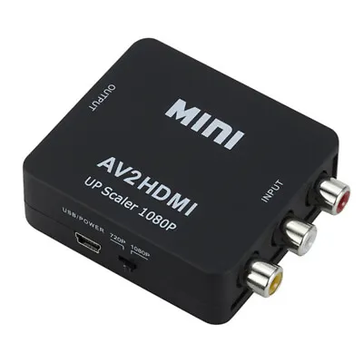 Composite AV CVBS 3RCA To HDMI Video Cable Converter 1080p Upscaling • $18.45