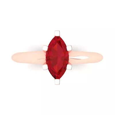 1.0 Ct Marquise Cut Tourmaline Stone Wedding Bridal Promise Ring 14k Rose Gold • £269.21