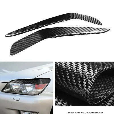 Carbon Fiber Headlights Eyelids Eyebrows Cover For Lexus IS200 1998-2005 Black • $56.30