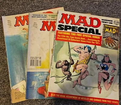 MAD Magazine 3 LOT  1970s  Mid Grade JAWS • $17.99
