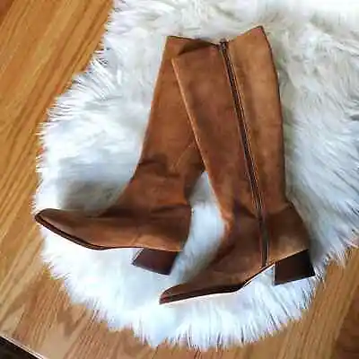 Michael Kors Decade Luggage Suede Boots Camel Size 6 • $80