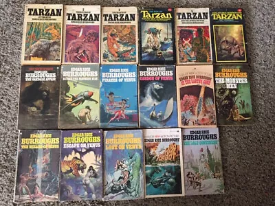 Edgar Rice Burroughs Lot Of 17 Vintage Paperbacks Tarzan/Venus/Oakdale Affair + • $19.99