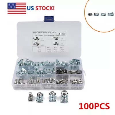 100x Mixed Car Body Fender Panel U Clips U Nut Speed Fixed Fasteners M6 M5 M4 M8 • $20.92