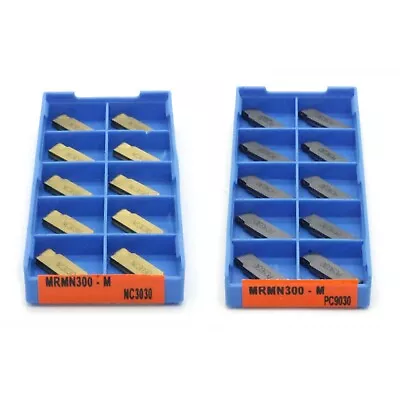 10pcs MRMN300-M NC3030/PC9030 Round Grooving Carbide Lathe Turning Inserts • £14.99