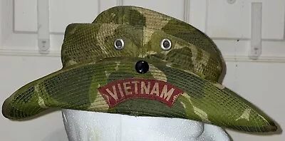 Vietnam War Vietnam / Thailand Parachute Camo Silk Cowboy / Bush Hat • $149.99