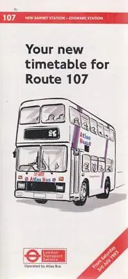 Route 107 London Transport Bus Timetable Lft Jul 1993 • £3