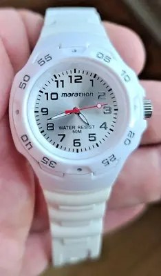Marathon By Timex TW 5M21300 50M Water Resistant Glow Hands White Watch New Batt • $11.95