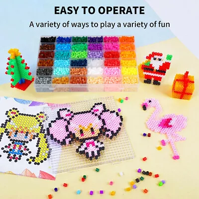 5mm For Perler/Hama Beads Kit Kids Fun DIY Craft 24/36 Colours Set Gift Toys Kit • $46.85