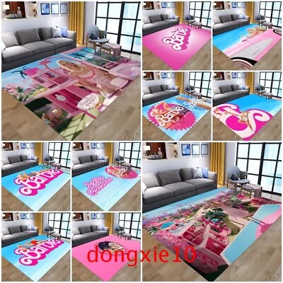 Girls Barbie The Movie Bedroom Decors 3D Carpet Anti-Slip Floor Rug Doormat Gift • £8.86