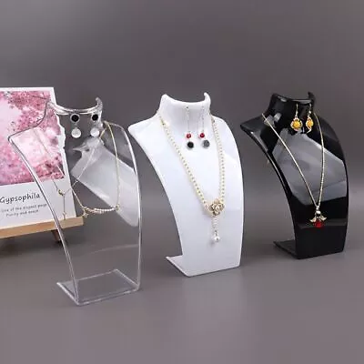 Plastic Mannequin Necklace Display Bust Stand Jewelry Holder Rack For Necklaces • £5.40