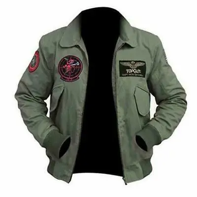 £63.99 • Buy Top Gun 2 Maverick Mens Cotton Jacket Tom Cruise Flight Bomber Jet Pilot Jacket