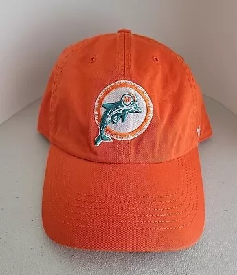 Miami Dolphins 47 Franchise Fitted Hat XL Mens Orange NFL Logo  • $13.95