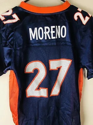 Denver Broncos #27 Moreno Jersey Large 14-16 Youth NFL On Field Reebok Blue Kids • $34.82