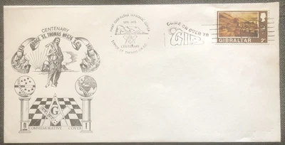 £4.99 • Buy FDC Special Stamp Cover Masons Masonic Gibraltar 1976 Lodge St Thomas No576