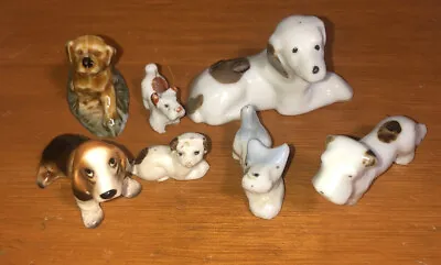 Mixed Lot Of  Bone China Mini Dogs Bassett HoundTerriers  + 7 Mini Figures • $26.99