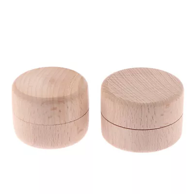 Small Round Wooden Storage Box Handmade Jewelry Organizer Soap Crafts CaseY^sn • $5.69