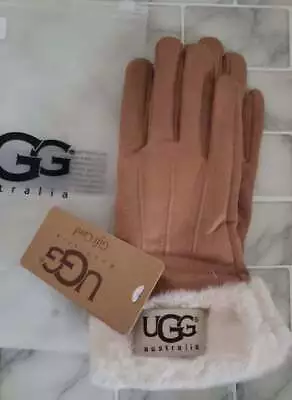 Womens UGG Winter Gloves Tan Brown Brand New Fleece Lined Touchscren Cell Phone • $32.15