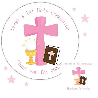 Personalised First Holy Communion Stickers Confirmation For Party Bag Thank You  • £3.99