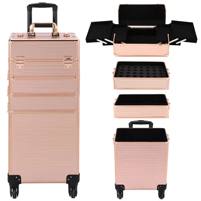 Luxury Travel Makeup Trolley Case Vanity Beauty Box Cosmetic Storage Nail Polish • £79.95