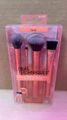 Real Techniques Flawless Base Brush Set 4 X Brushes & Storage Container New Gift • $26.22