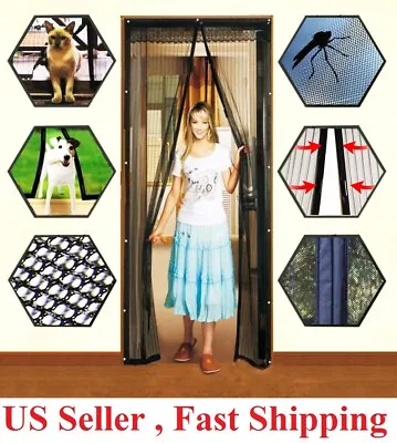 Hands-Free Magnetic Screen Door Mesh Net BLOCK Mosquito Fly Insect Bug Curtain • $9.95