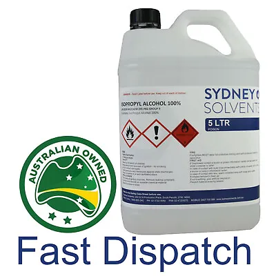 IsoPropyl Alcohol 100% IPA Rubbing Alcohol All Purpose Disinfectant 5 Litre • $30