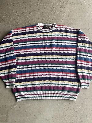 Vintage Eddie Bauer Striped Knit Crewneck Sweater • $45.99