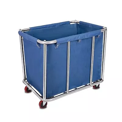 12 Bushels Laundry Cart Commercial/HomeHeavy Duty Large Stainless Steel Roll... • $189.15