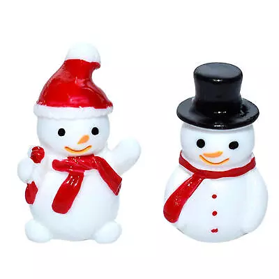 10pcs Mini Snowman Figurines Cute Christmas Figurines Mini Snowmen Desktop Decor • $23.29