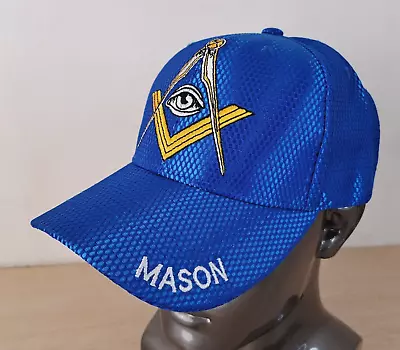 Mason/masonic Logo Adjustable Strapback Baseball Hat/cap Blue Eye/freemason • $17.05